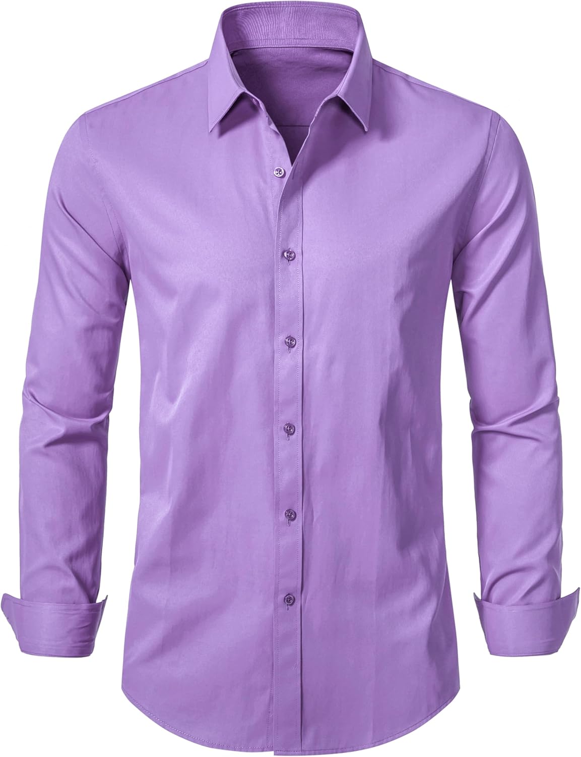 LOCALMODE Mens Stretch Slim Fit Dress Shirts Lightweight Soft Long Sleeve Casual Button Down Shirts