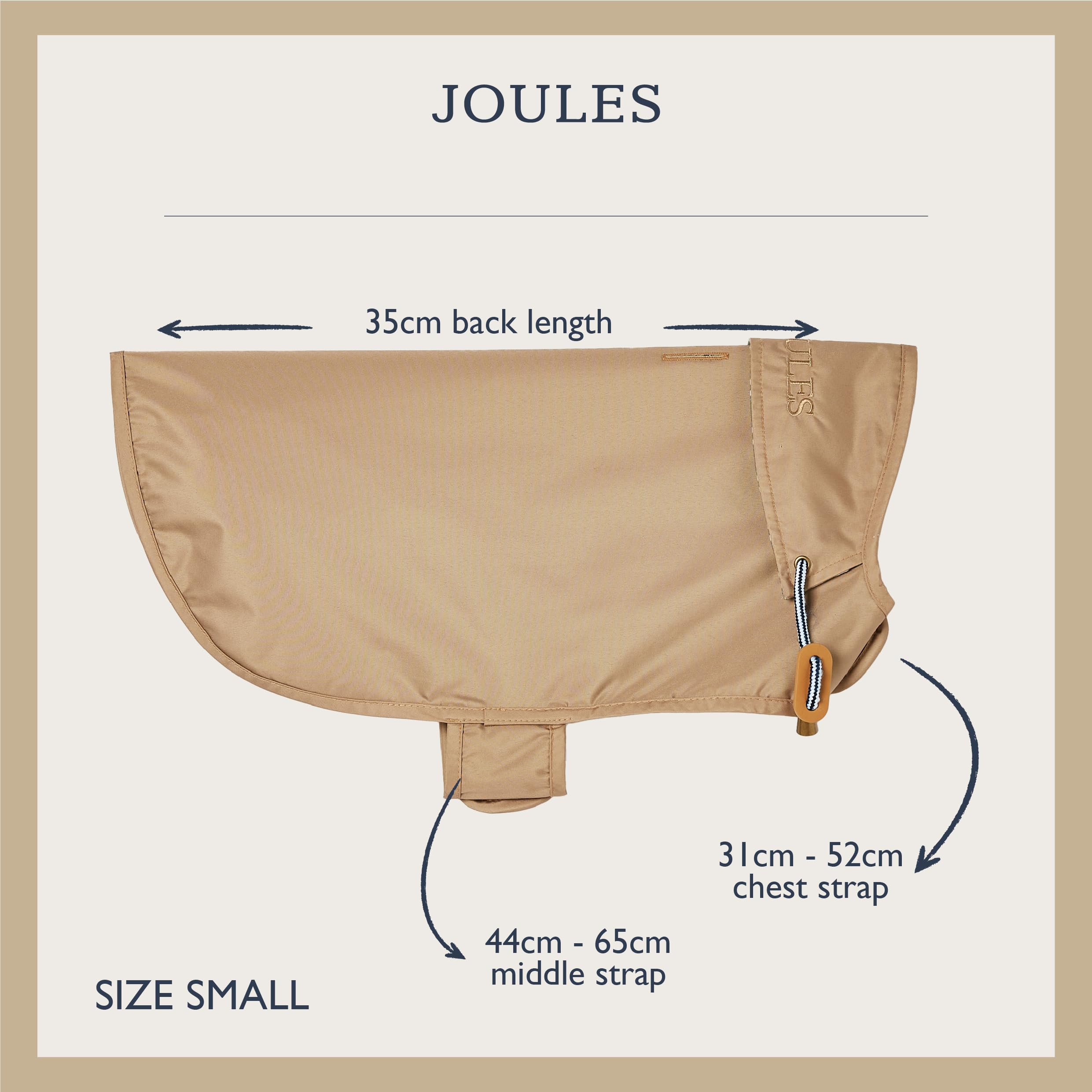 Rosewood X Joules Burra Imperméable pour Petit Chien Lavable Léger Imperméable Marron Taille S