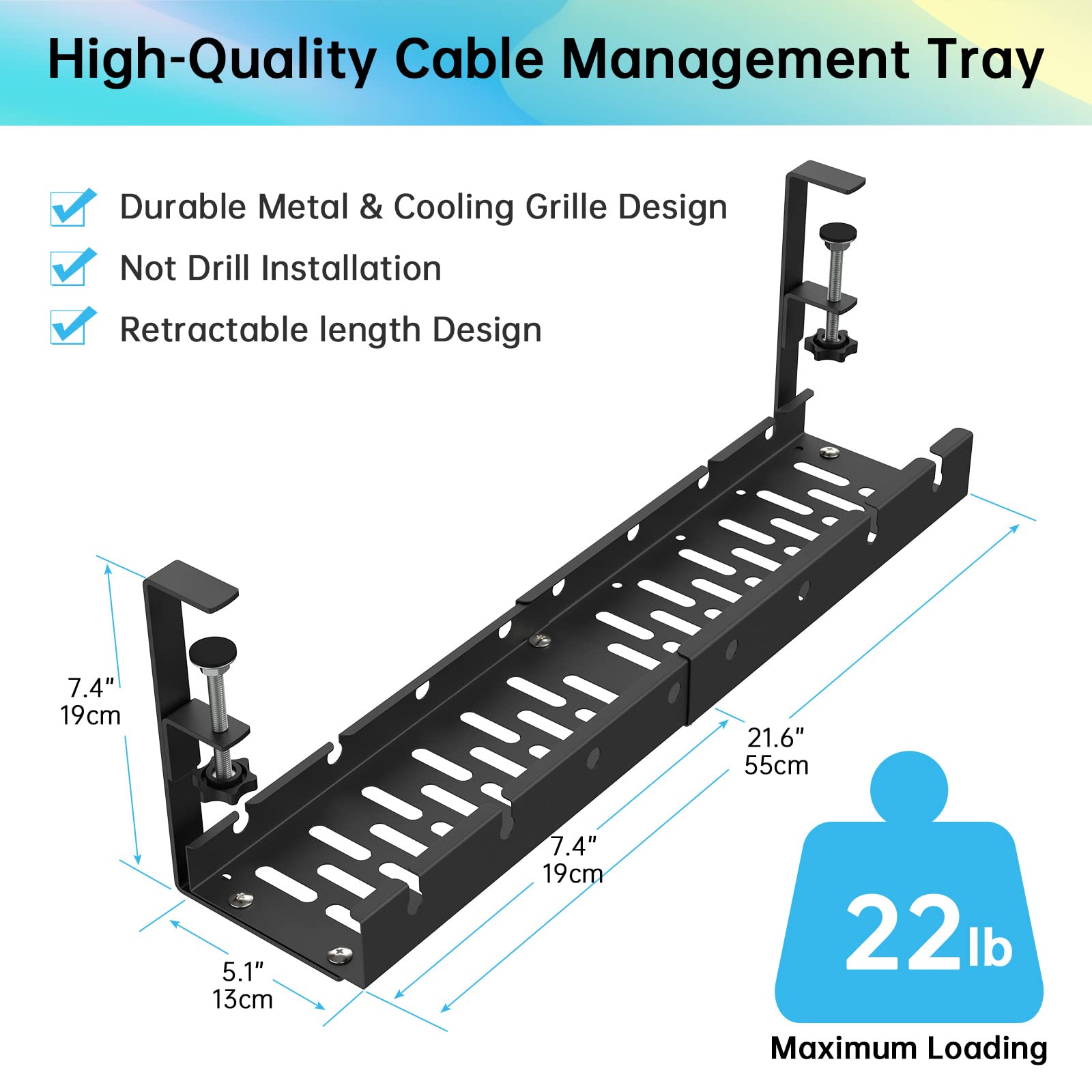Snapklik.com : ForoGore Extendable Under Desk Cable Management Tray ...