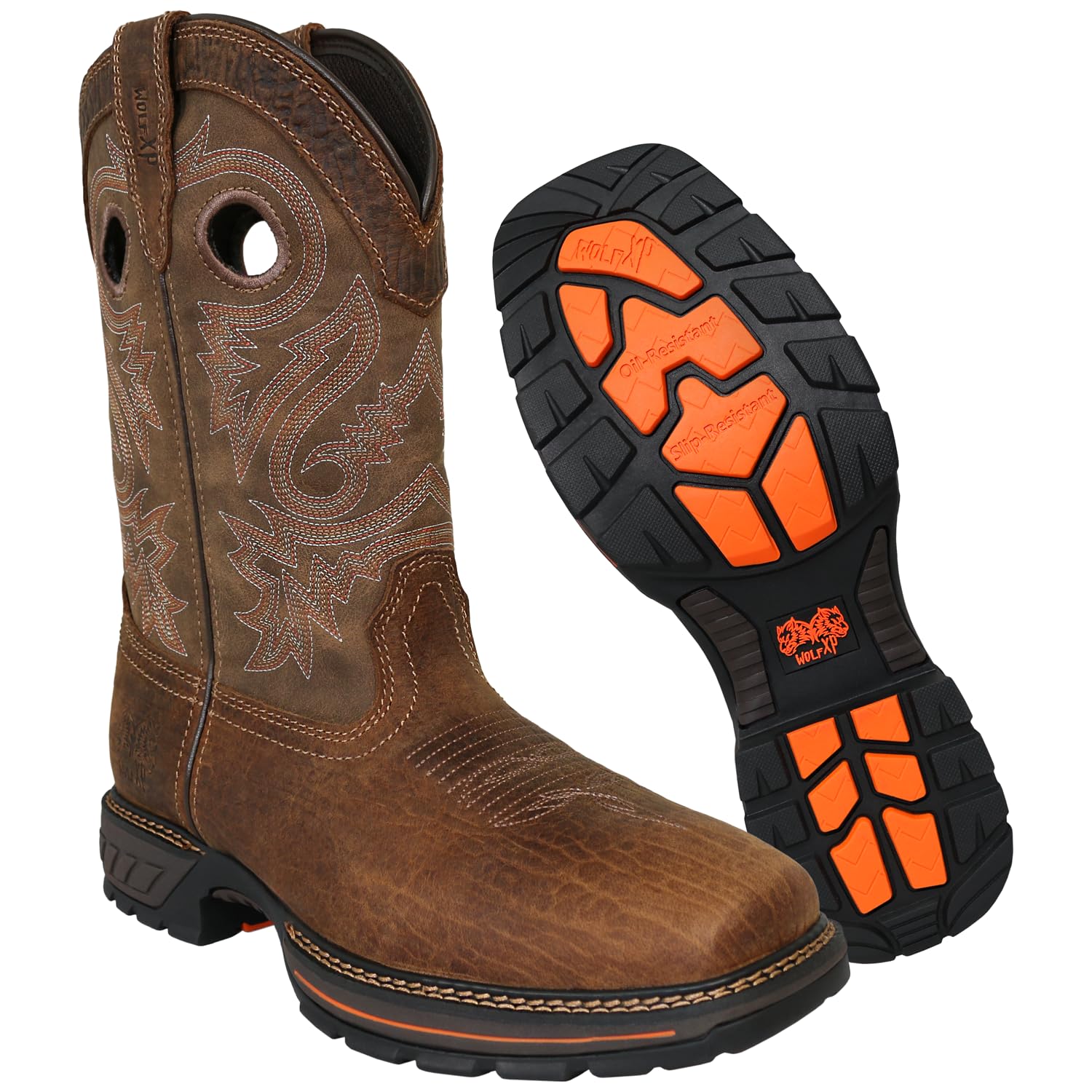 Wolf Work Boots for Men Genuine Leather Composite Toe