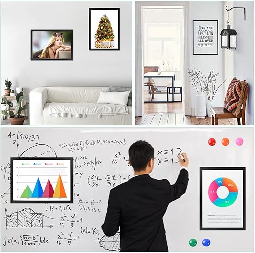 Miniatura 4 de OctBird 10 portarretratos de 8.5 x 11 pulgadas, soporte magnético para letreros de exhibición, marcos de fotos autoadhesivos con marco magnético