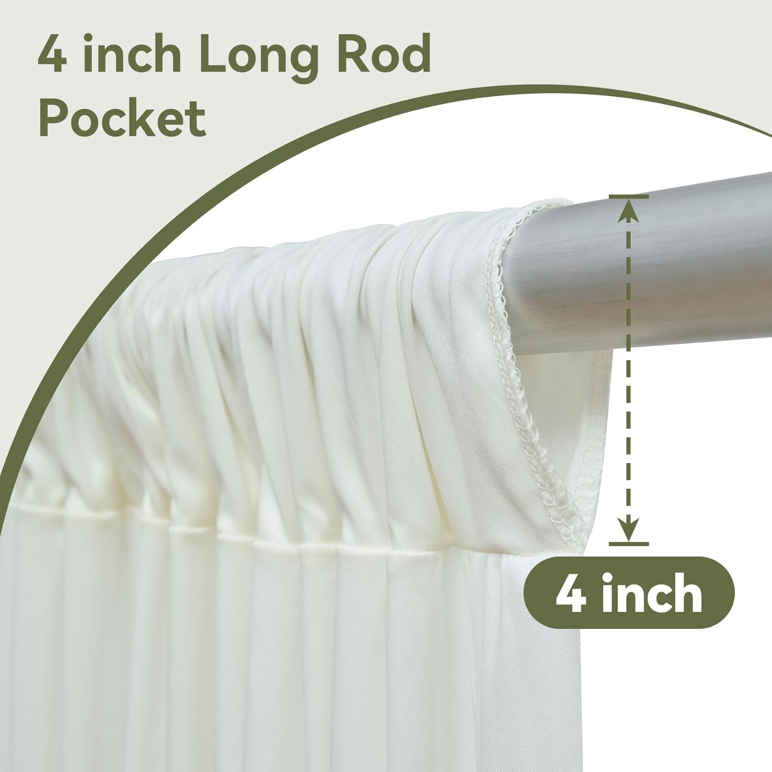 10x16ft Ivory Backdrop Curtain for Party, 2 Panels Wrinkle Free 16 Foot Long Polyester Photo Backdrop Drapes Photography Background for Wedding Birthday Gathing