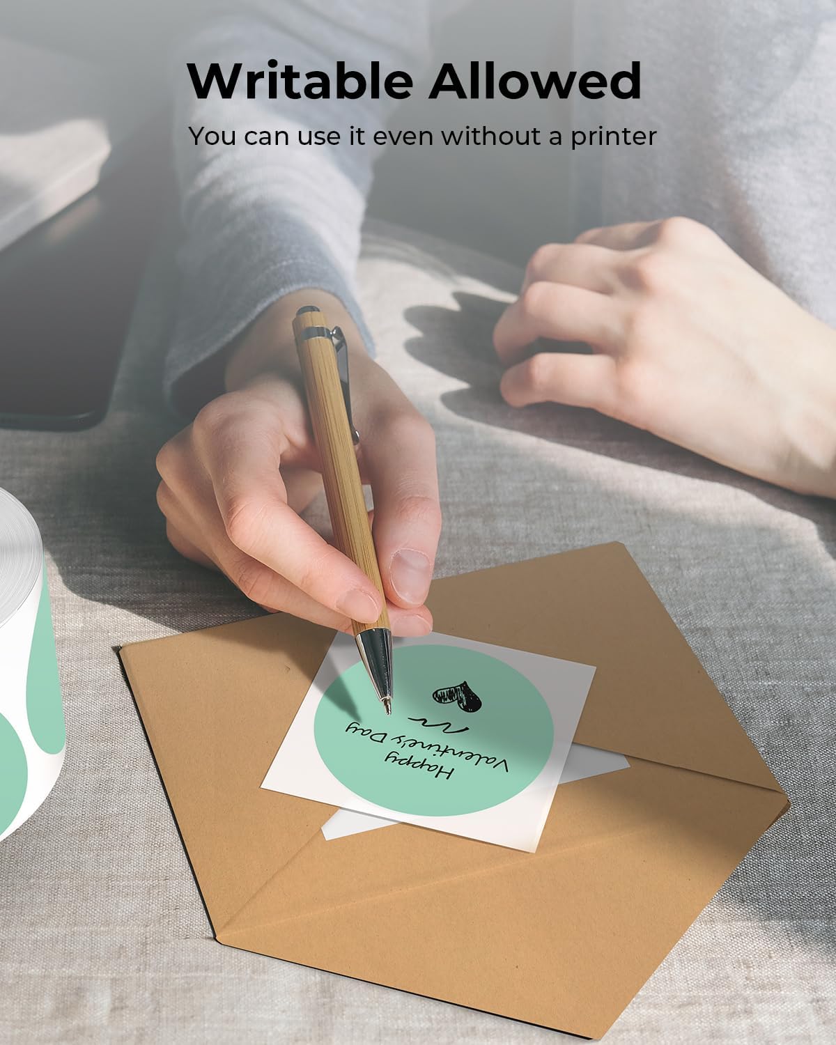 MUNBYN 2 Inch Green Circle Thermal Sticker Labels, Self-Adhesive Round Direct Thermal Labels, Multi-Purpose Roll Sticker Labels for DIY Logo Design, QR Code, Name Tag, Inventory-750 Labels/1 Roll - Image 5