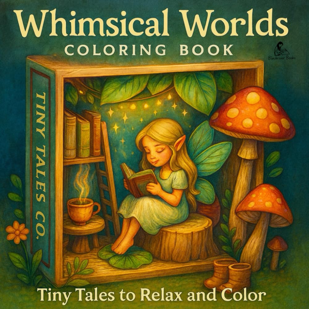 Whimsical & Cute Worlds Coloring Book: A Relaxing Coloring Journey Through Tiny Tales