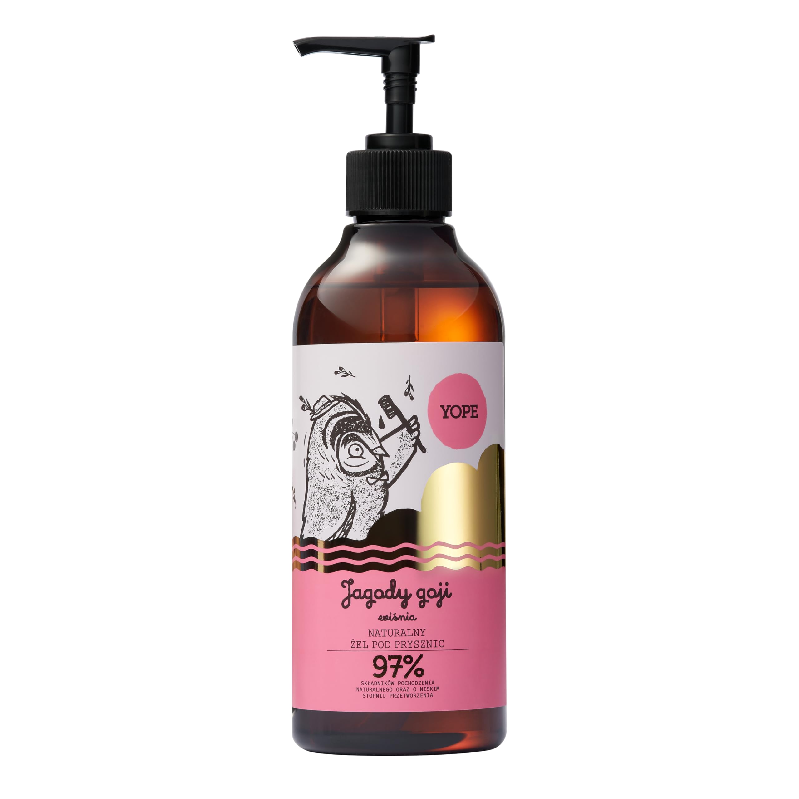 YOPE Shower Gel Wash, Moisturising & Nourishing, Vegan Formula, Scent Goji Berries & Cherry, 400 ml