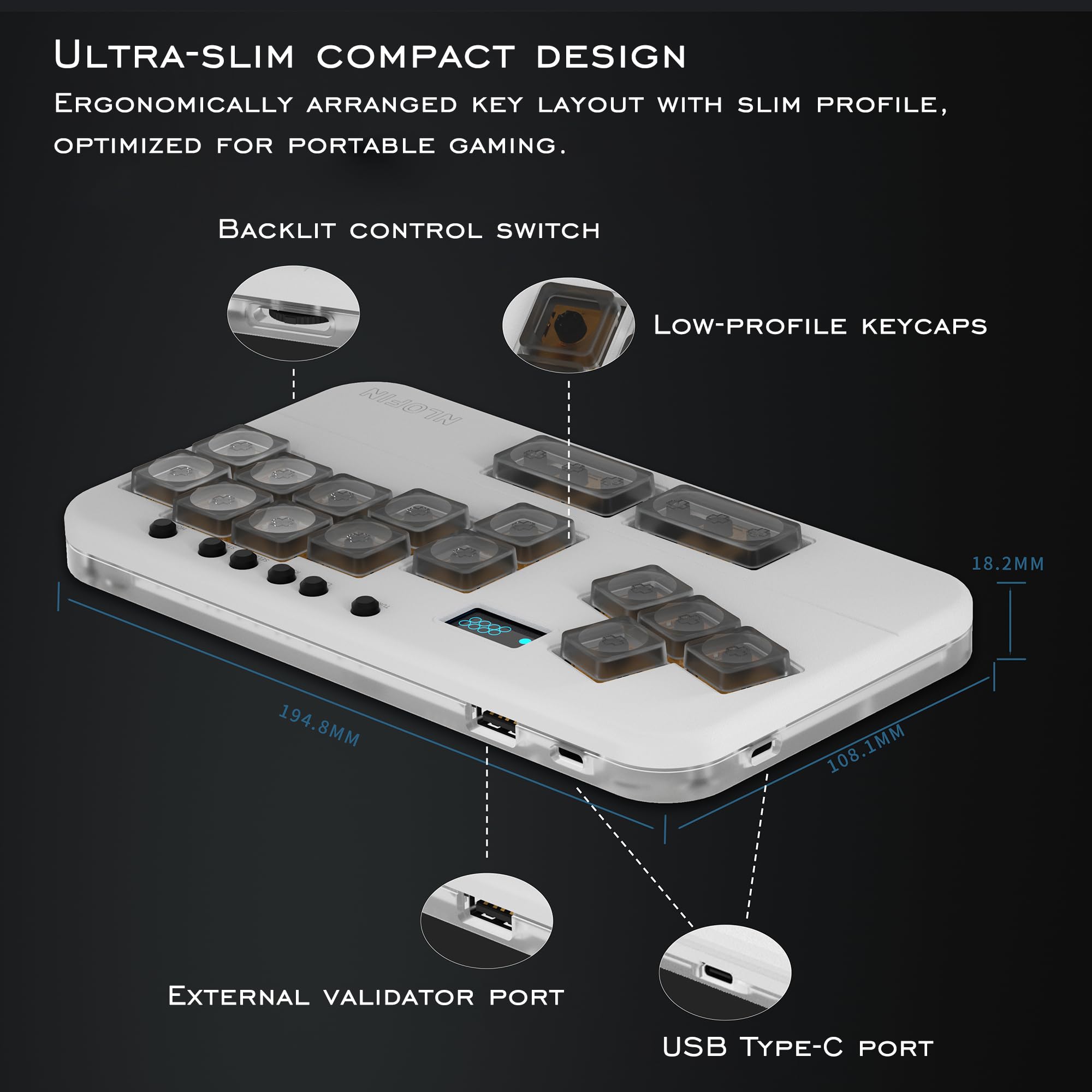 Amazon.com: NLOFIN Leverless Controller Arcade Stick Mini Keypad