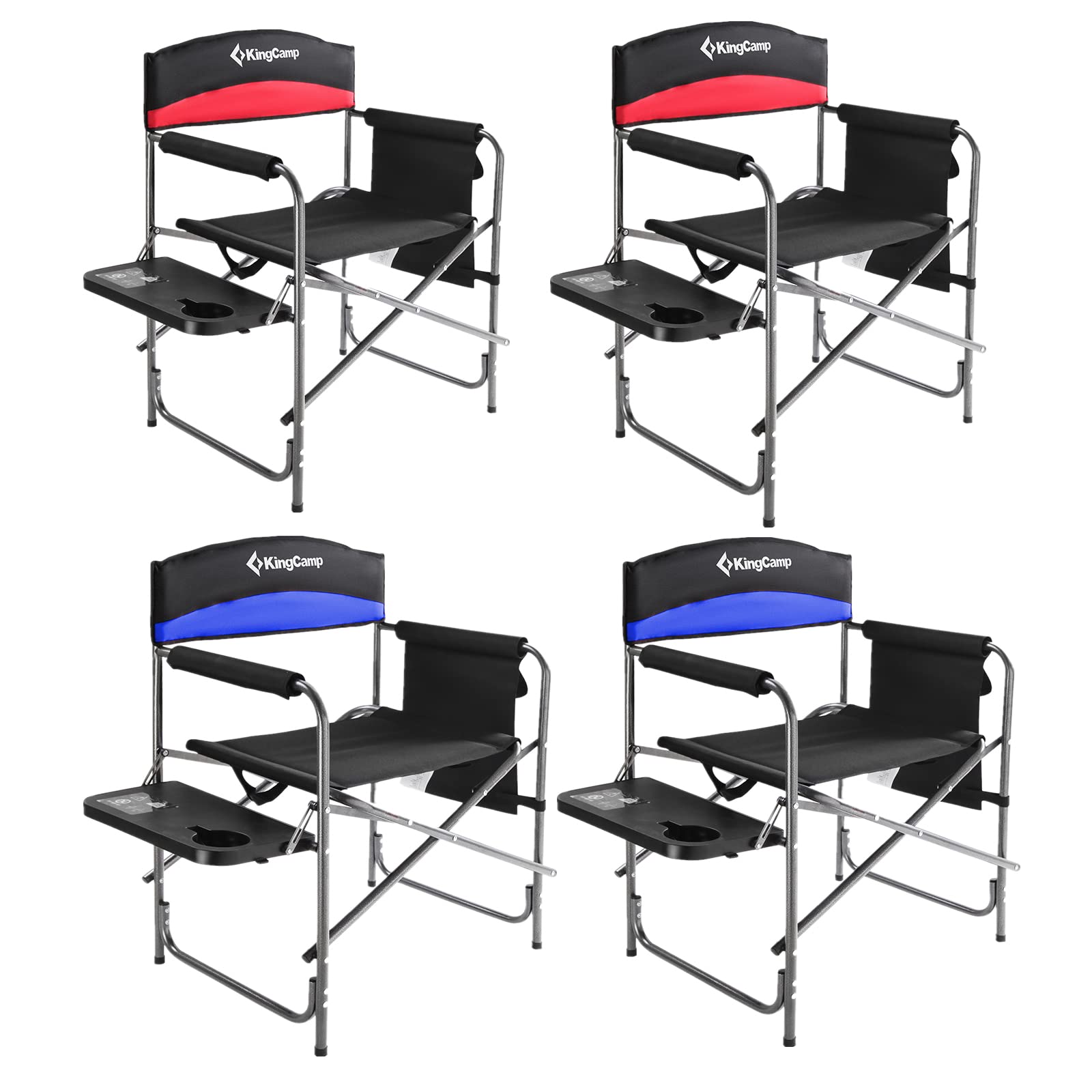 KingCamp Heavy Duty Camping Directors Chair, Folding Portable Camping Chair for Outdoor Tailgating Sports Backpacking Fishing Lawn Beach Trip Picnic