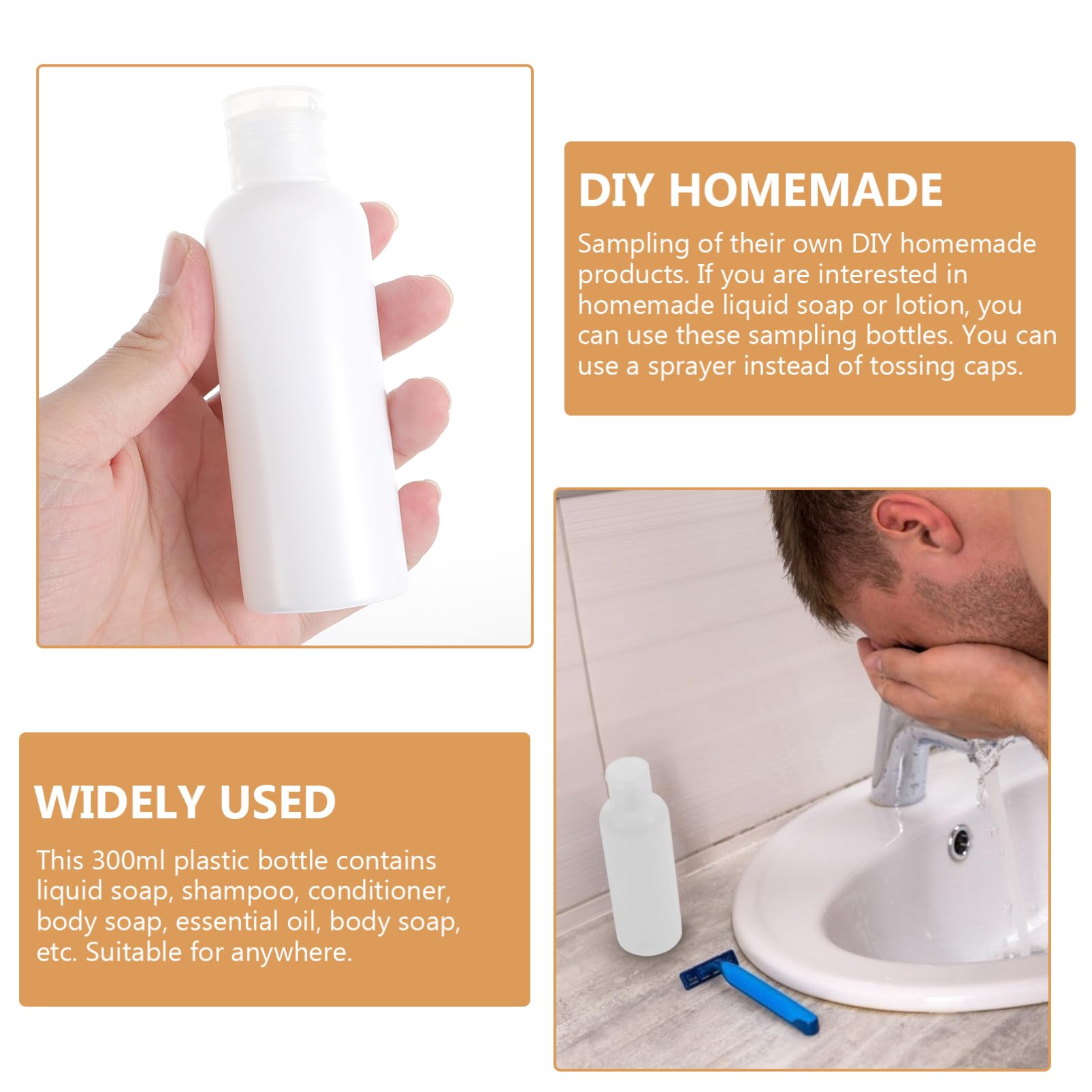 Didiseaon Flacone da Viaggio Flip-open 100ml Pe Bianco 50 Pezzi | Contenitori per Liquidi da Viaggio, Formato Compatto, Stile Semplice e Classico, Confezione da 50