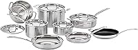 Vista 8 de Cuisinart MultiClad Pro - Juego de utensilios de cocina de acero inoxidable de triple capa de 12 piezas, tecnología envolvente de calor, asas Cool