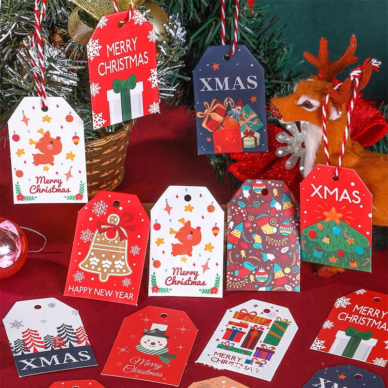 Etichette Regalo Di Natale In Carta Kraft: 96 Pezzi Con Spago, Perfette Per Pacchi, Alberi E Decorazioni