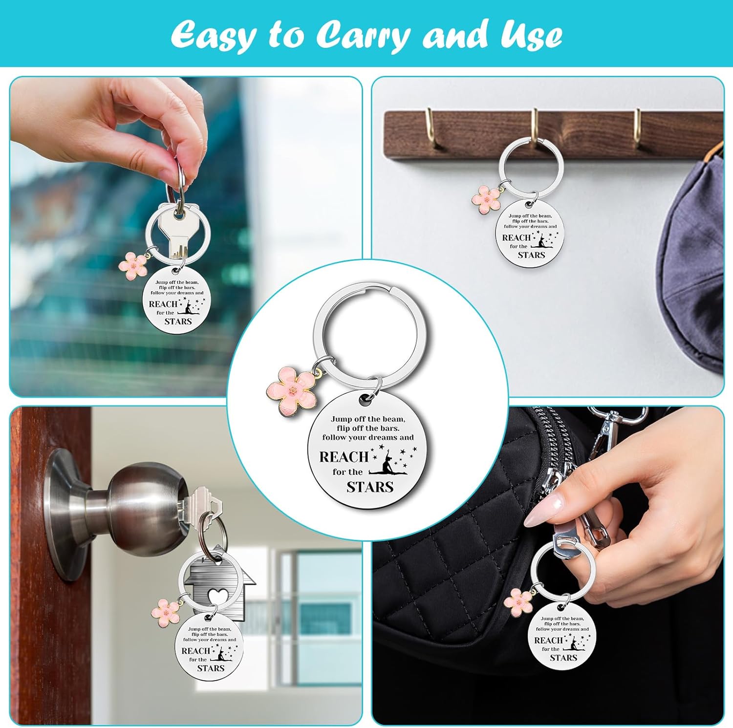 Dabihu Gymnastics Team Gifts Keychain Thank You Jewelry Gymnast Coach Keychain Gymnast Girls Inspirational Gift Gymnastics Enthusiast Gift - Image 5