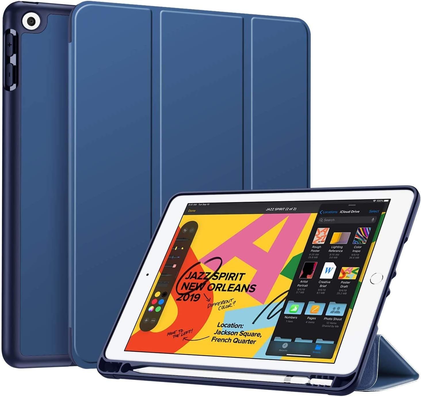 SaharaCase Folio Case for Apple iPad 10.2" (8th Gen 2020) and (9th Gen 2021) [Shockproof Bumper] Rugged Protection Anti-Slip Grip Slim Fit (Teal)