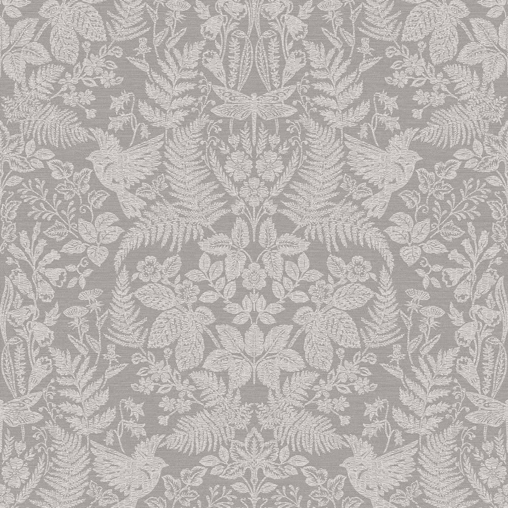 Holden Decor Grey Woodland Stitch Wallpaper 65789 - Linen Effect Wild Nature