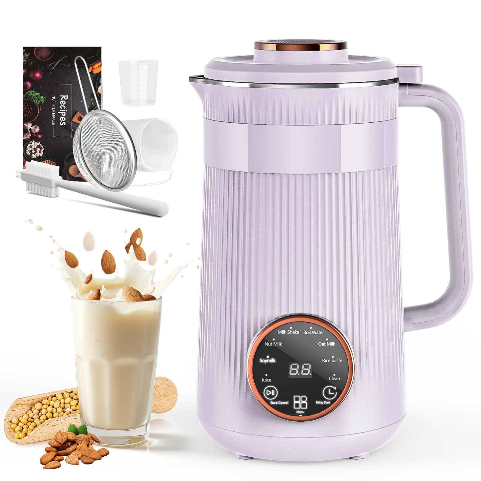Photo 1 of Nut Milk Maker Machine, 35oz Homemade Soy, Almond, Oat, Coconut, Plant Based and Non Dairy Beverages, 8 in 1 Automatic Soybean Machine With 12H Delay Start/Keep Warm/Boil Water