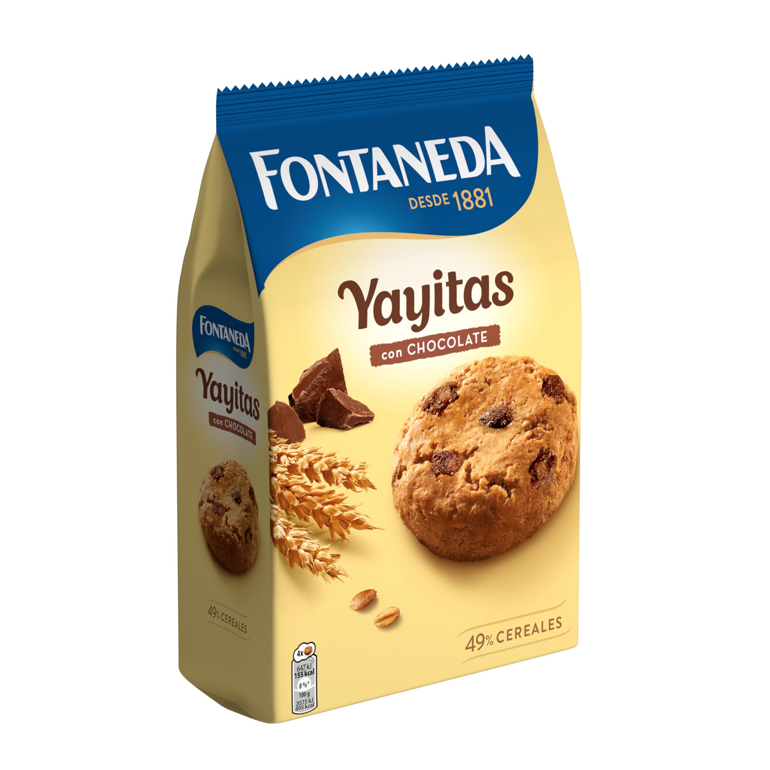Fontaneda Yayitas Galletas con Pepitas de Chocolate y Cacao, 250 g