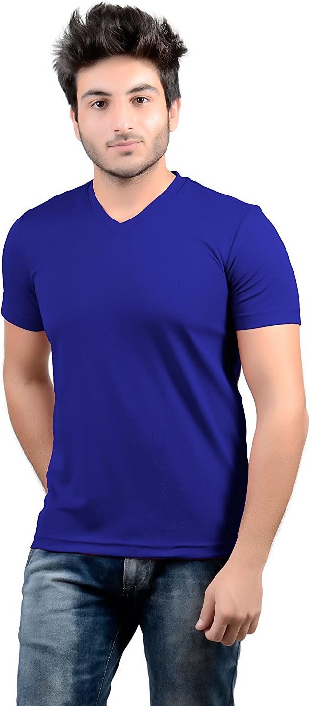 DS WORLD Stylish Regular Fit Plain Men's V-Neck Half Sleeve T-Shirt