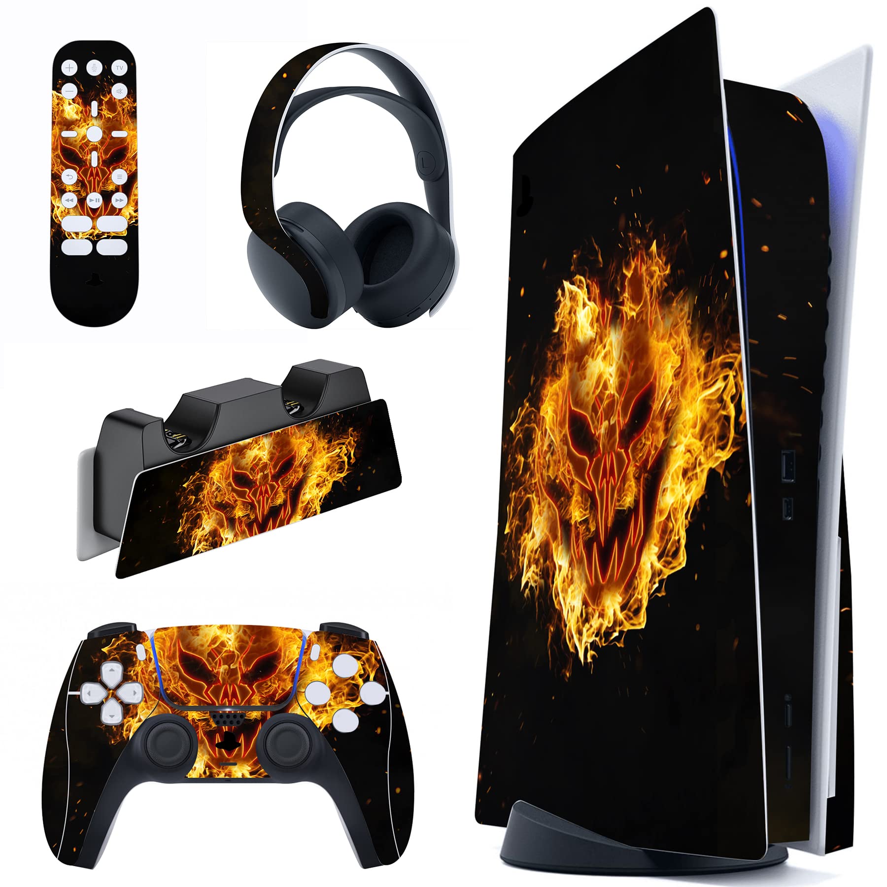 Amazon.com: PlayVital Fire Demons Full Set Skin Decal for ps5 