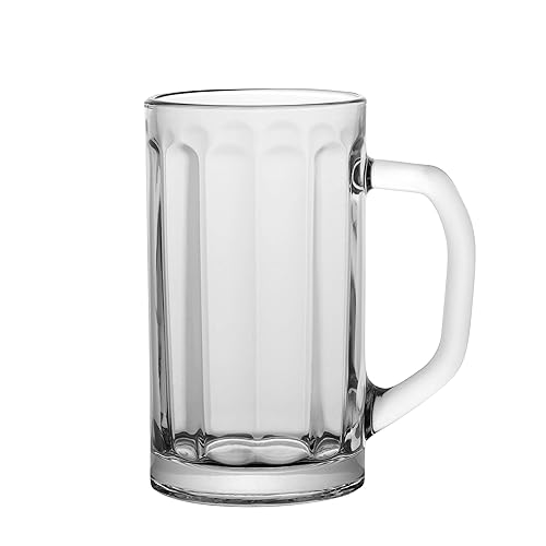Vikko Taza de cerveza, 13.5 onzas, juego de 12 tazas de cerveza pesadas con asa, sin vuelco, apto para lavavajillas, 3.2 pulgadas x 5.8 pulgadas