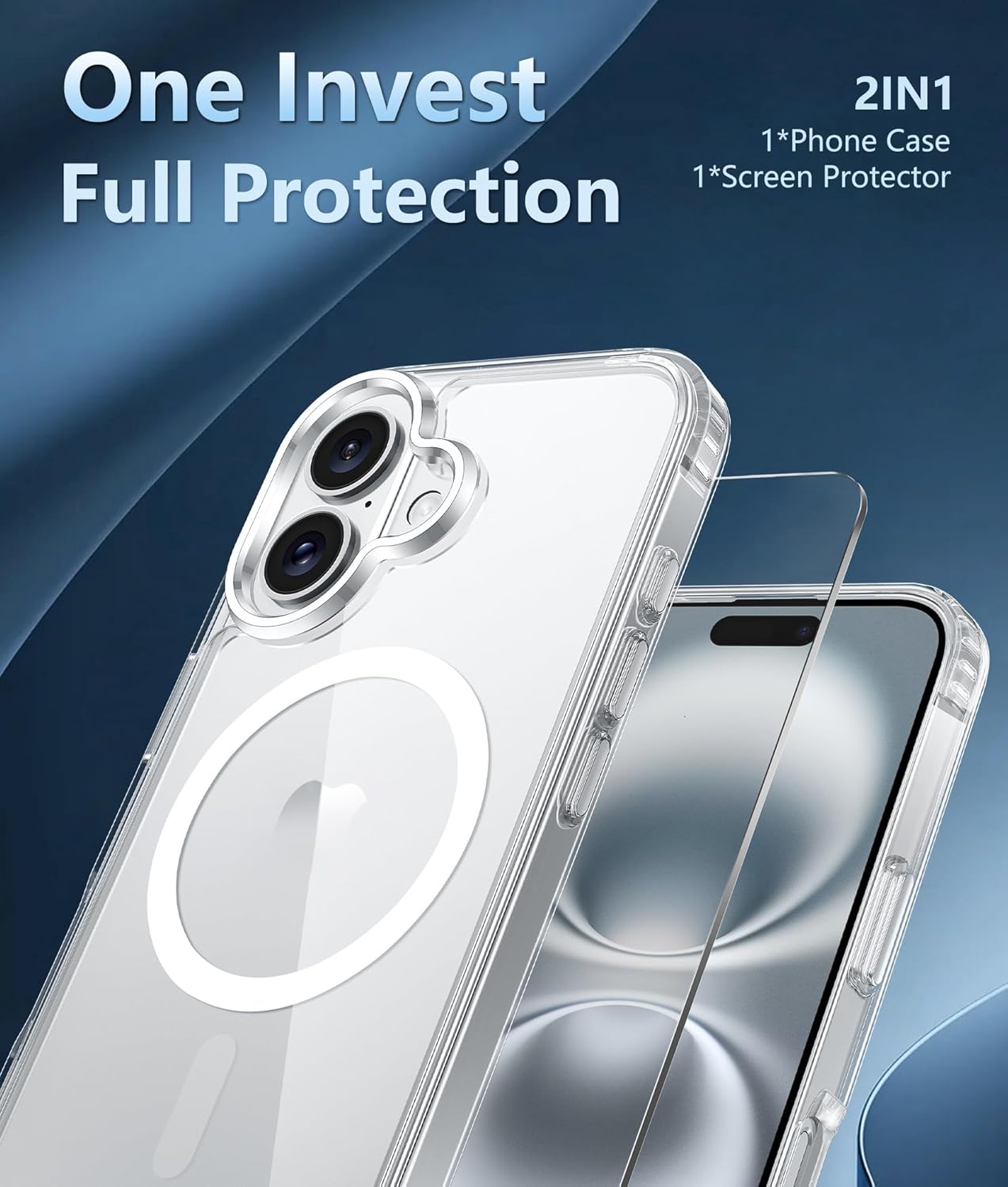 FNTCASE for iPhone 16 Case: Clear Magnetic Military Grade Drop Protection Anti Yellowing Slim Case - Rugged Shockproof Protective Transparent Cell Phone Cover - Image 6