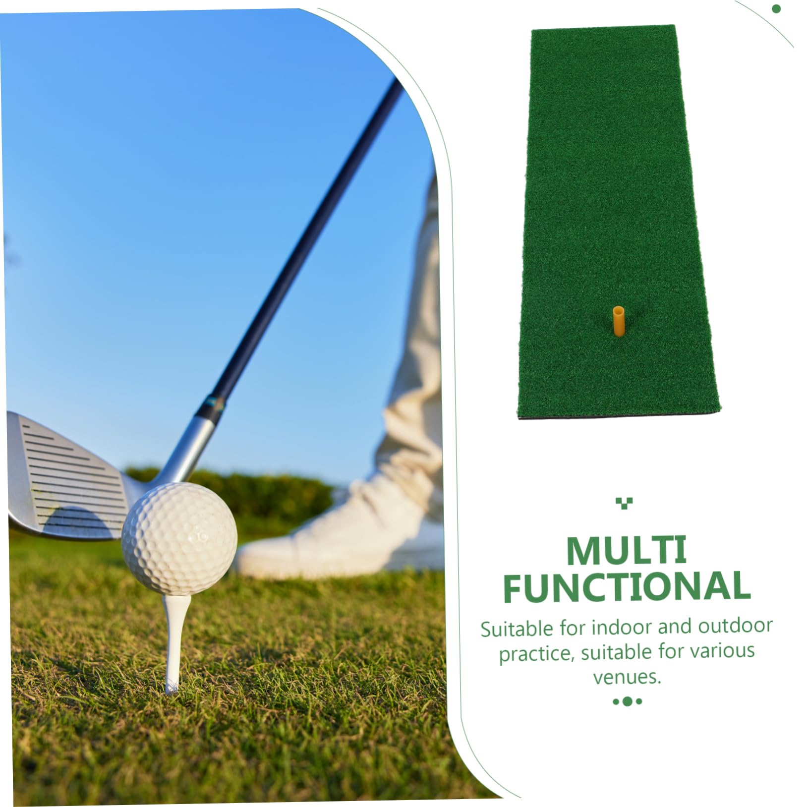 YARNOW Indoor Golf Practice Mat Golf Hitting Mats Reusable Odorless Nylon Sbr Material