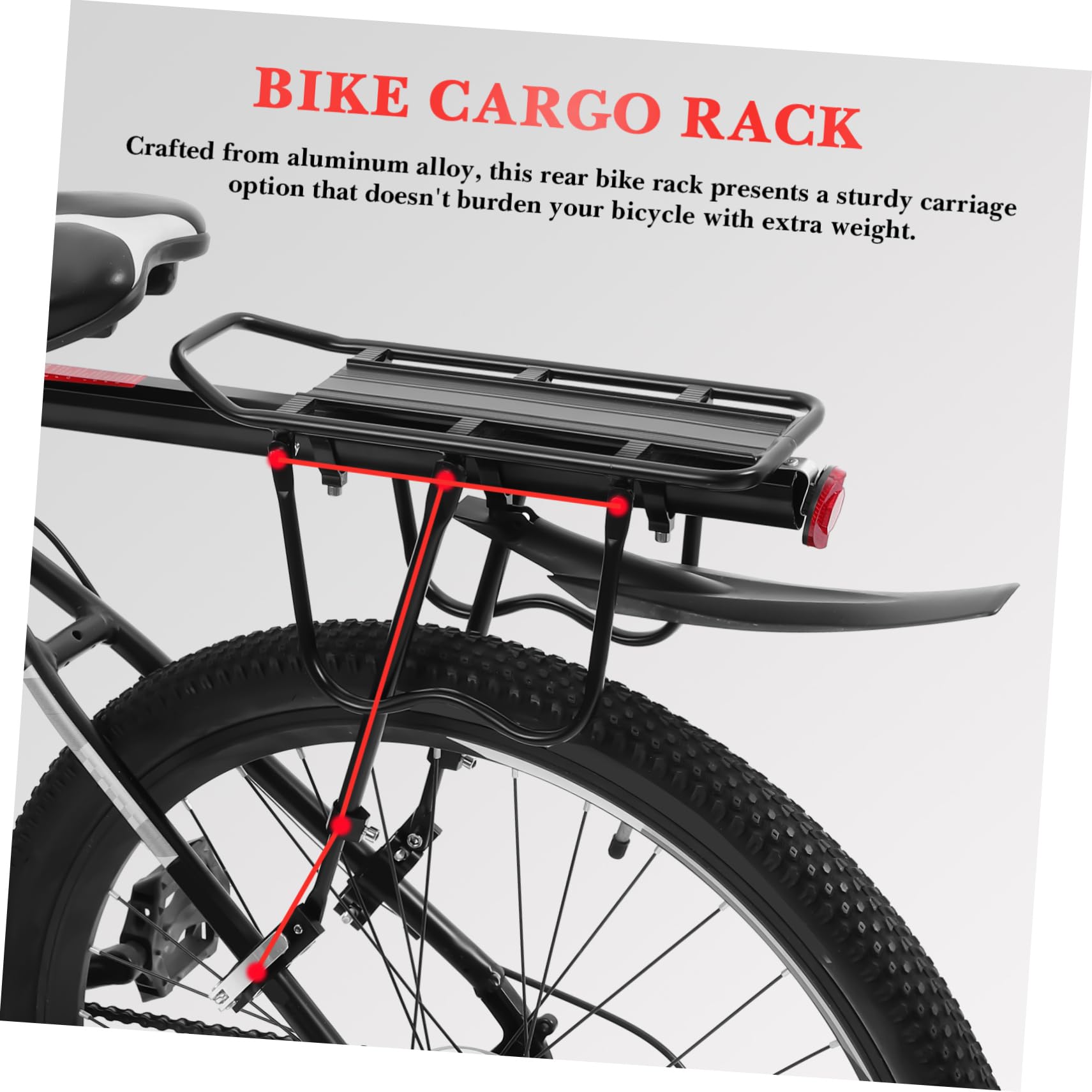 Toddmomy 1set Quick Release Bicycle Rear Rack with Mudguard Cargo Rack for Mountain Bikes Load Capacity Enhanced Reflectivity for Rides