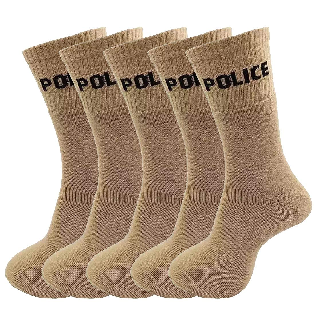 Unisex Regular Khaki Police Casual Socks-image-25