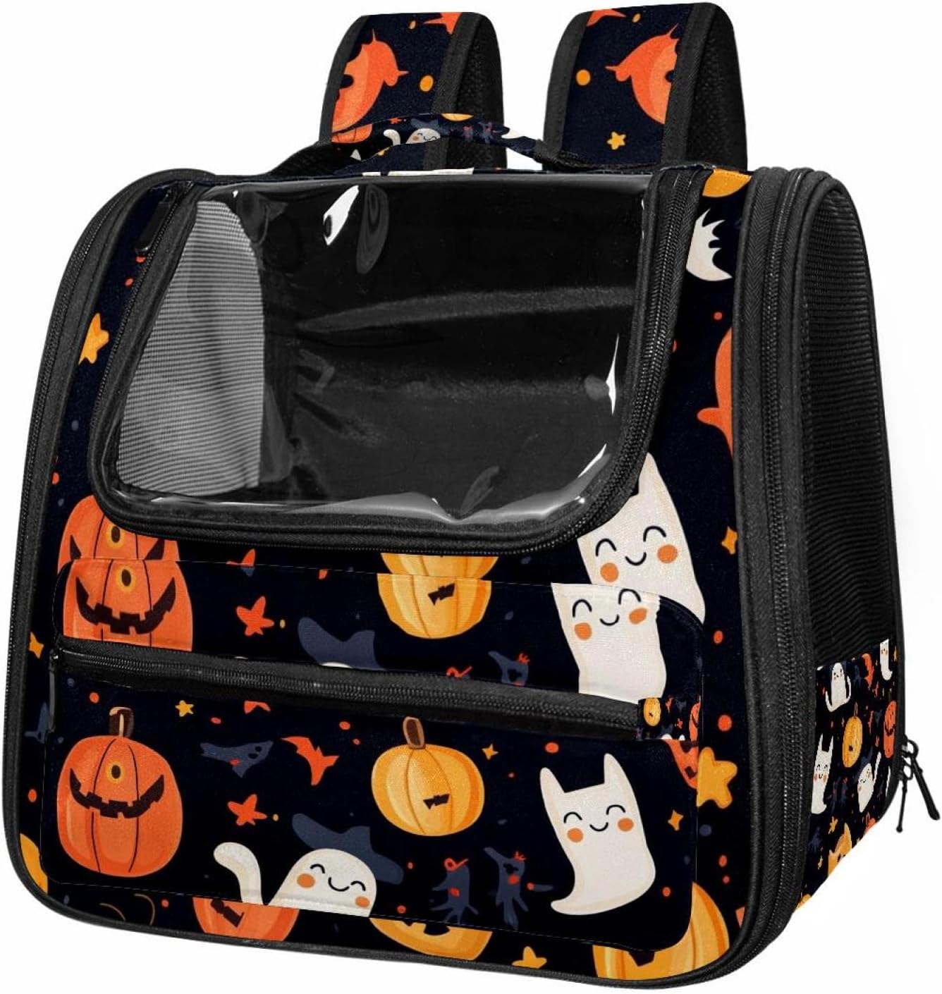 Portable Travel pet Backpack Carrier Hamster Bag Small Dog cat Carrier Breathable Hang Bag, Halloween