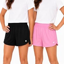RBX Girls Mesh Shorts - 2 Pack Athletic Performance Shorts Size 7-16, Quick Dry Active Wear for Gym Soccer Dance Basketball