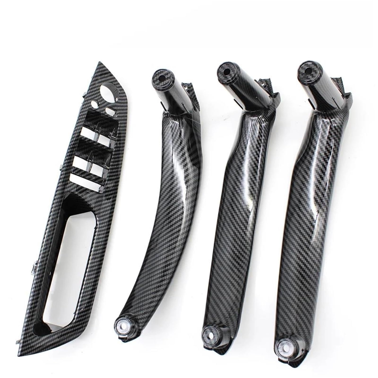 ZAPORA 4pcs/Set Car Interior Door Armrest Pull Handle Cover Trim Replacement for BMW X6 E71 E72 2008-2014 Handle Cover(LHD Carbon Set)