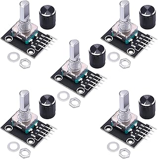 Taiss 5 Stücke Rotary Encoder Modul KY-040 360 Grad Drehgeber Schalter Mit Druckknopf für Automobilelektronik Multimedia-A...