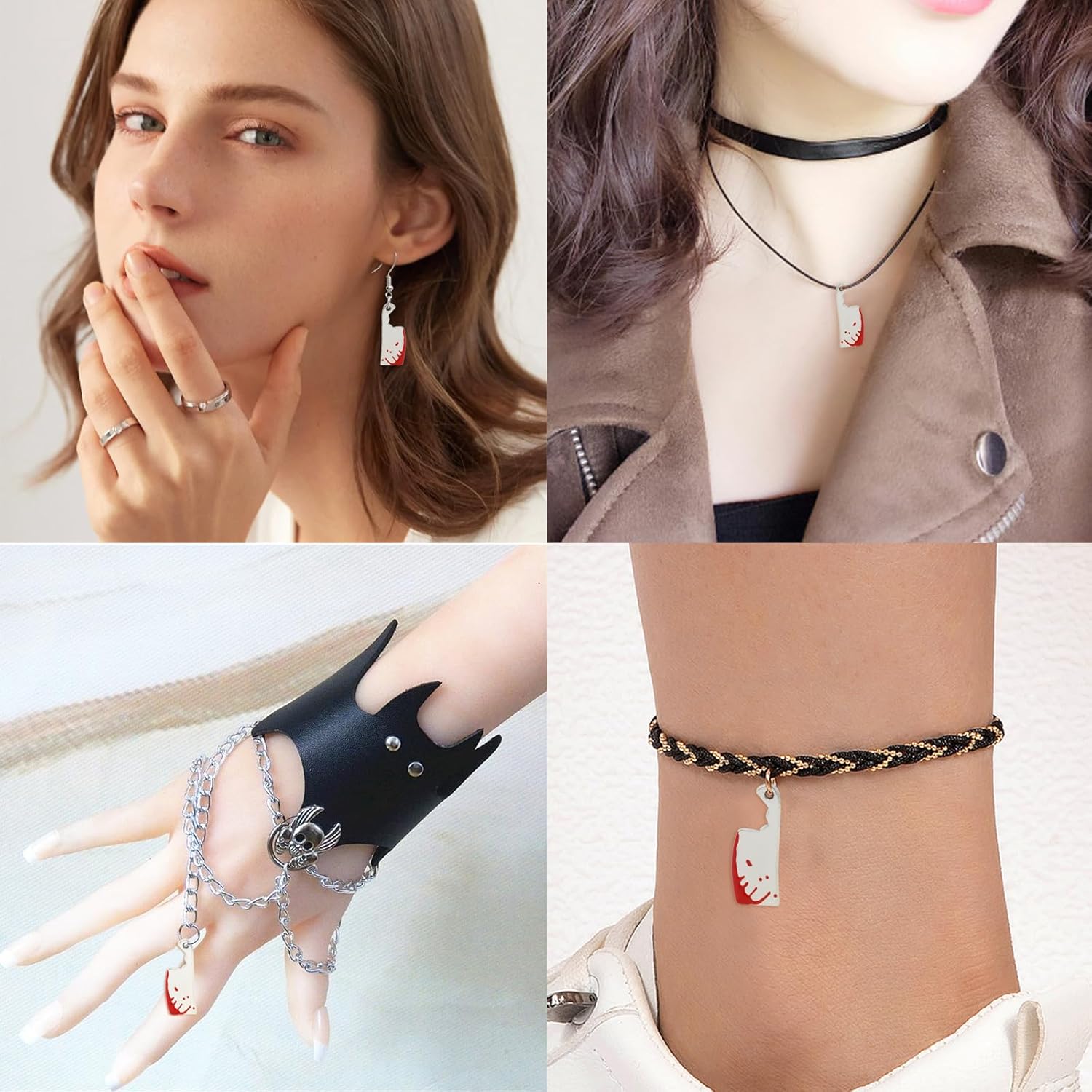 Honbay 20PCS Enamel Knife Charms Pendant Horror Blood Knife Pendants Halloween Charms for Earring Necklace Bracelet Keychain Jewelry Crafts Making - Image 3