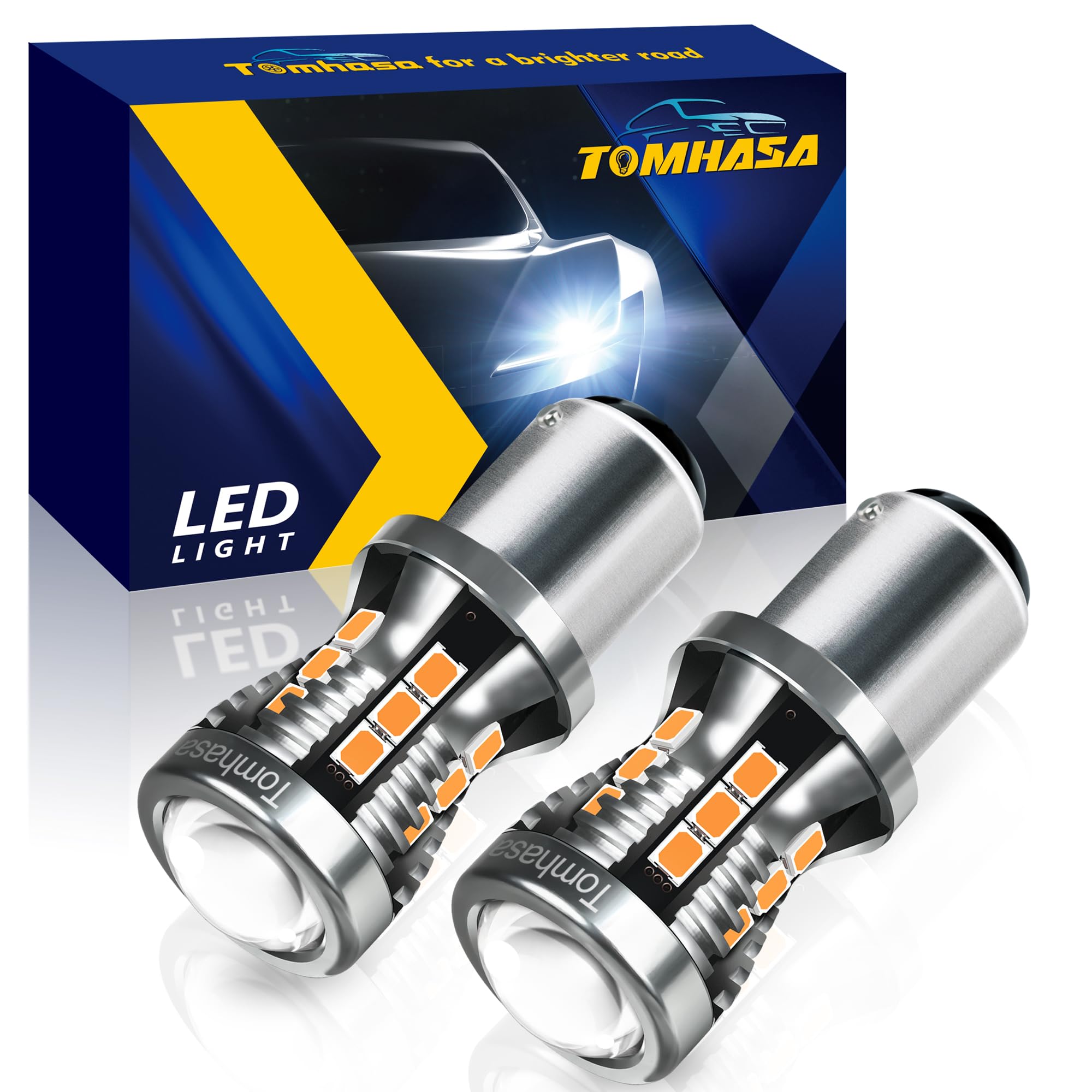 1157 - Bombillas LED de repuesto para bombillas intermitentes, color amarillo ámbar BAY15D 7528 2057 2357 LED de repuesto para luces intermitentes delanteras y traseras, luces intermitentes