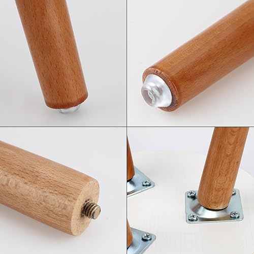 Miniatura 9 de A2 - Soporte alto para plantas de interior, mesa auxiliar redonda de madera con soporte para macetas, decoración moderna del hogar