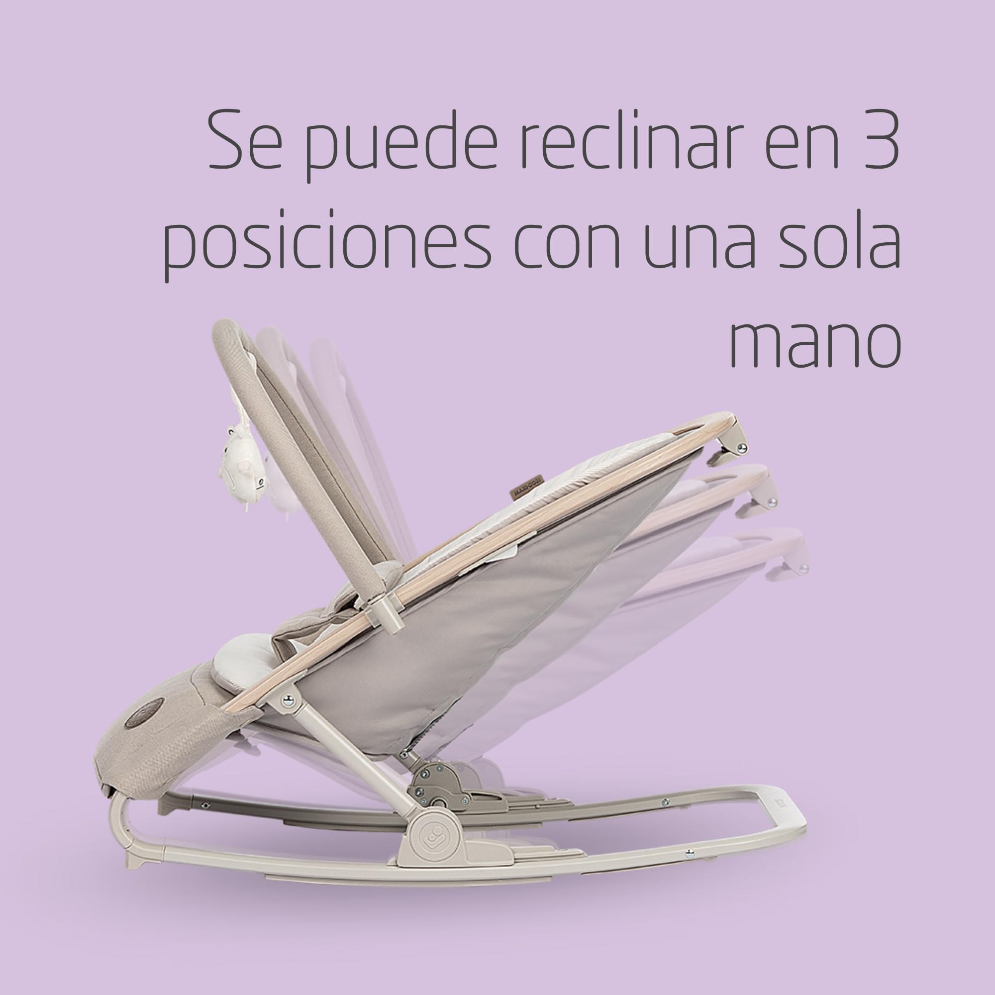 Maxi-Cosi Kori Hamaca Bebé 2 en 1 con arco de juegos, 0-2 años, máx.15 kg, balamcin bebe, 3 posiciones de reclinación una sola mano, ligera y compacta, arnés Easy-in, Eco Care, Classic Beige