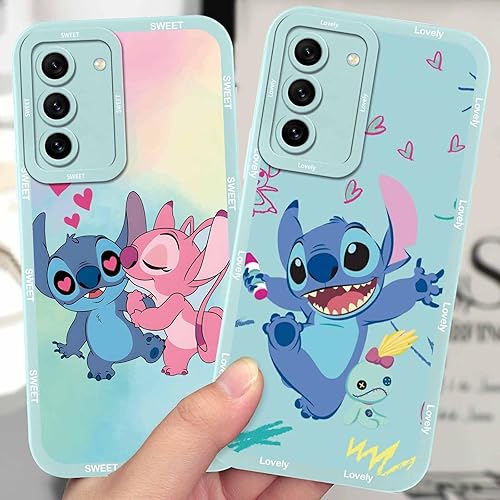 Miniatura 6 de Paquete de 2 fundas de teléfono de dibujos animados para Samsung Galaxy S21 FE 5G de 6.4 pulgadas, bonitas fundas de personajes de anime femenino
