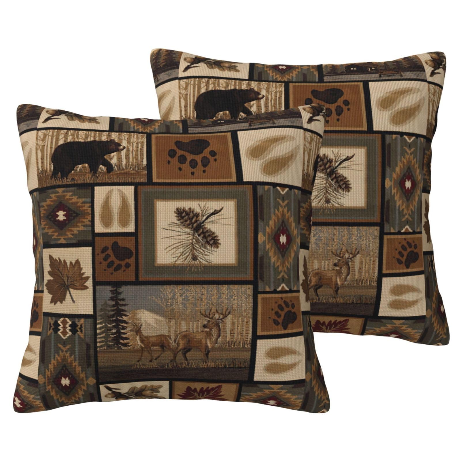 Housses de coussin animaux sauvages rétro (lot de 2) salon