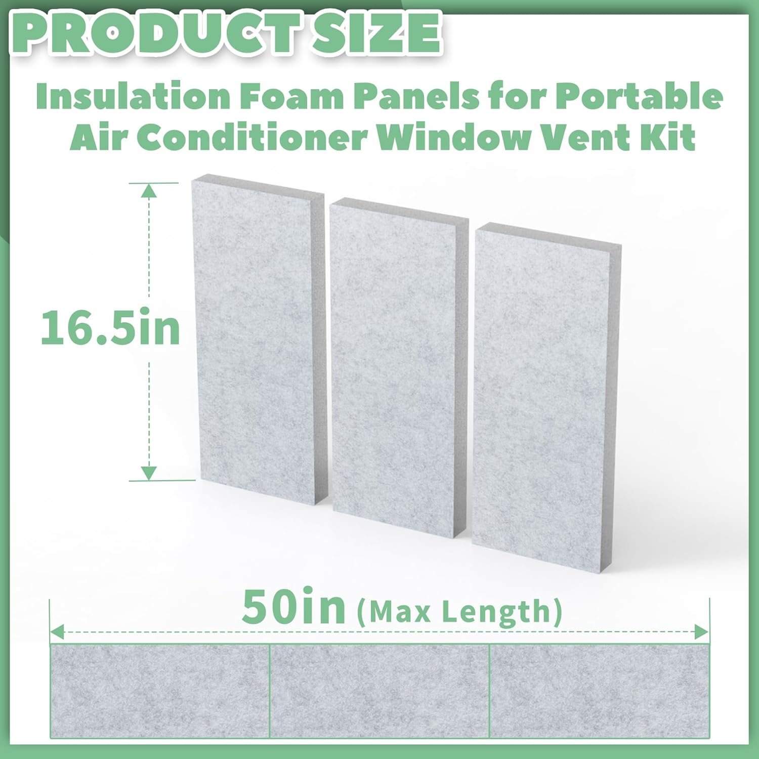 Thickened Insulation Foam Panels for Portable Air Conditioner Window Seal Kit, Double Layer Air Conditioner Window Seal Panels for Seal Gap, Heat Insulation, Noise Reduction, 3 Pack
