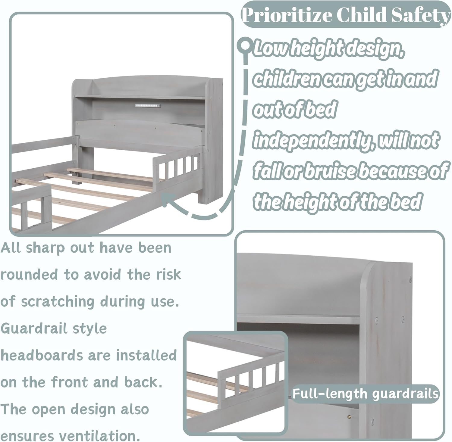 Bellemave Twin Bed Frame highlighting child safety features