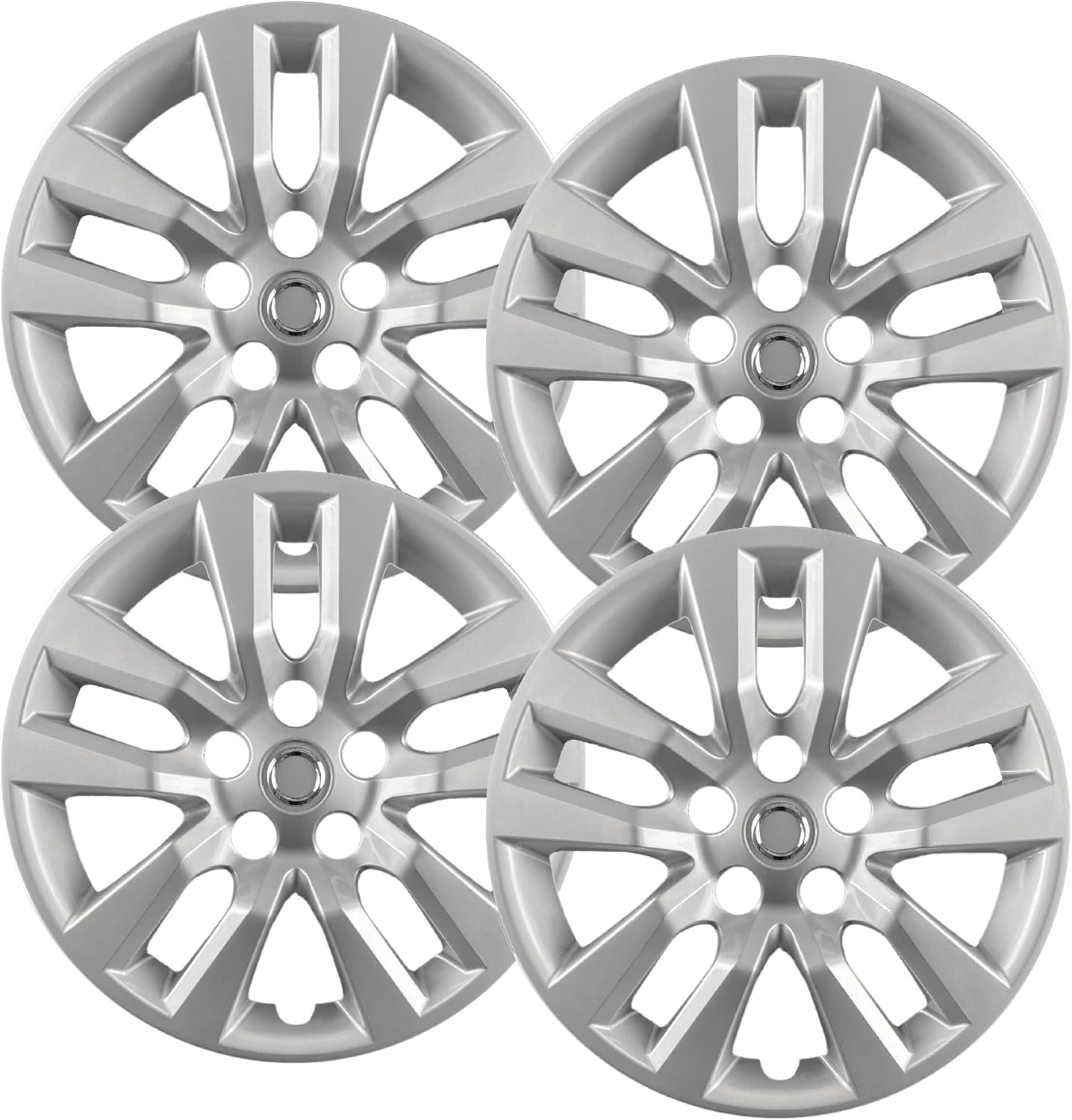 Hubcaps - Premium Quality 16 inch Silver Hubcaps / Wheel Covers fits 2013 2014 2015 2016 2017 and 2018 Nissan Altima, Heavy Duty Construction (Set of 4) (53088AMS-4)