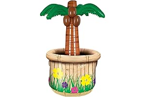 Palm Tree Inflatable Party Cooler for Chilling Drinks, Luau Supplies