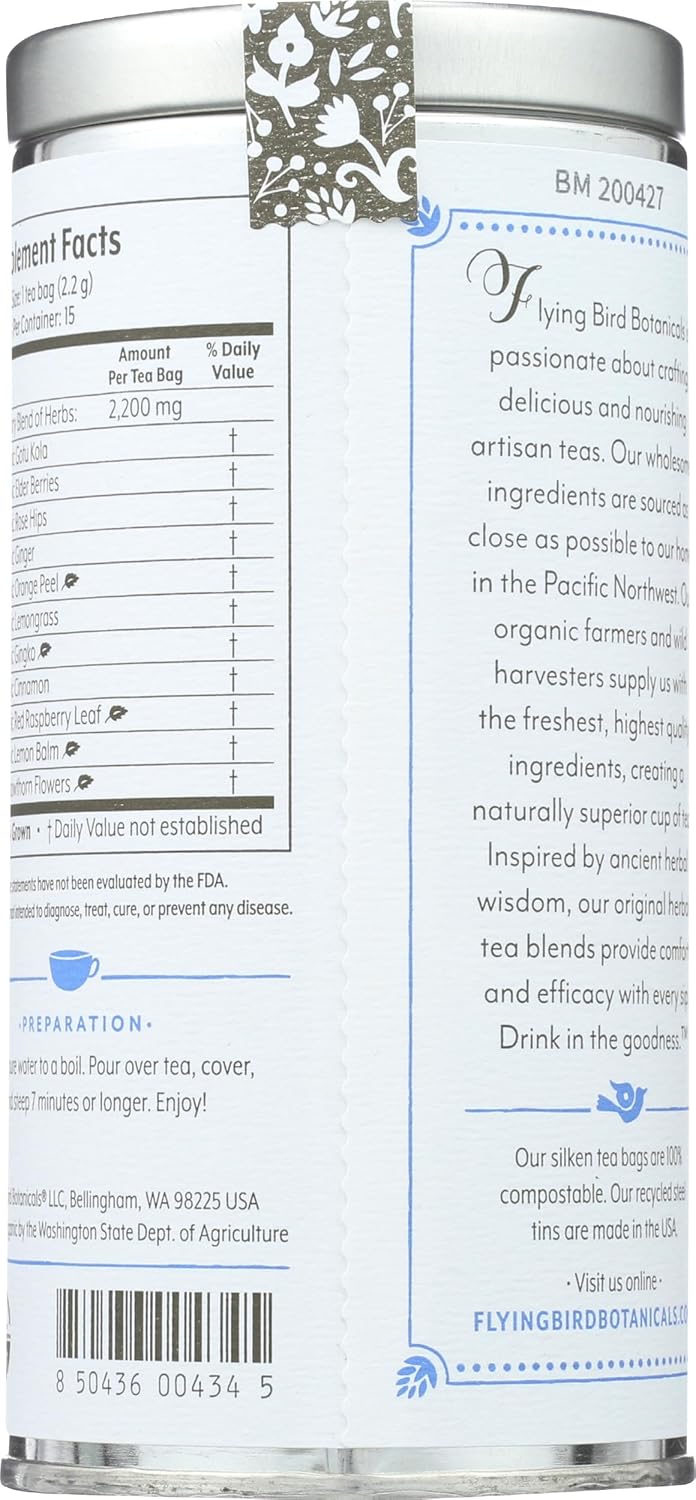 FLYING BIRD BOTANICALS Bluebird Morning Tea, 15 CT