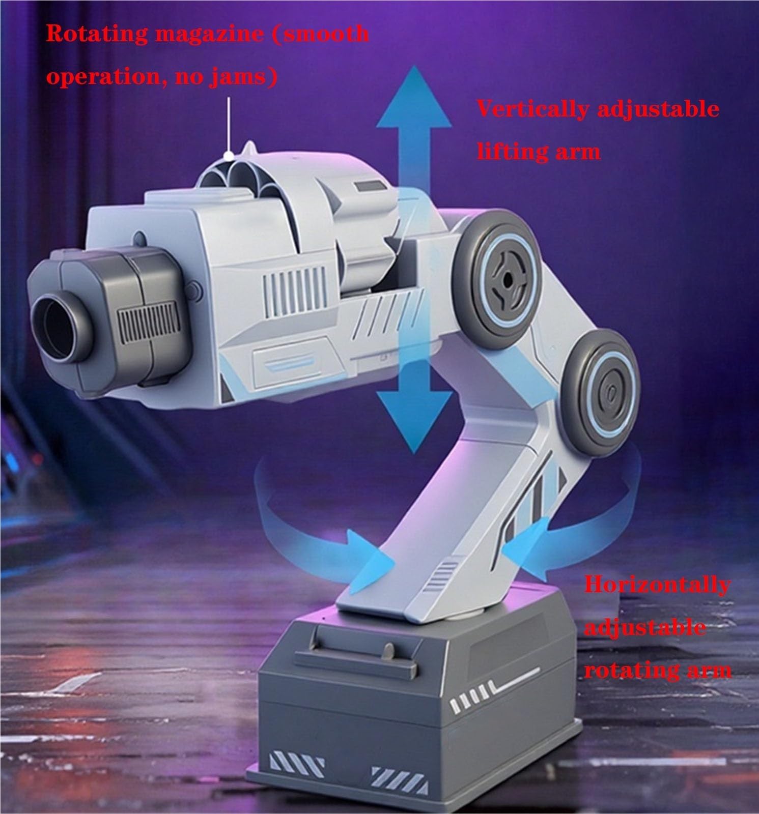 Fajny Indukcyjny Blaster Śledzący Ramię Robota, Mechaniczny Blaster Z Piankowym Ramieniem Z Inteligentnym Śledzeniem – Zabawka Do Montażu Na Ramieniu Z Pilotem(Blue Water Bullet)