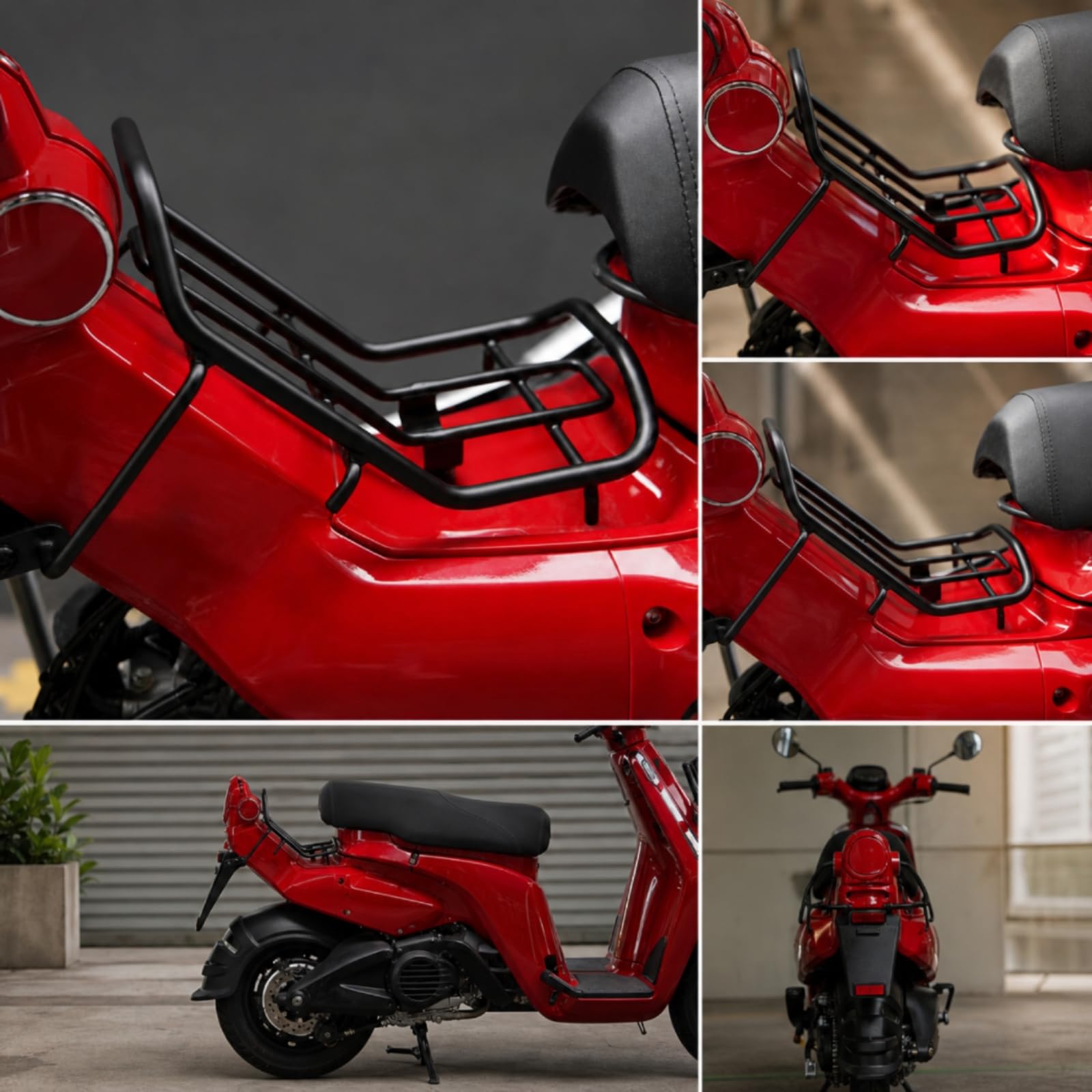 F Fityle Motorcycle Guard Rail Portaequipajes Trasero para Motocicleta Luggage Rack Parrilla Soporte Marco Robusto con Barandillas Laterales y Traseras Adecuado para Camping
