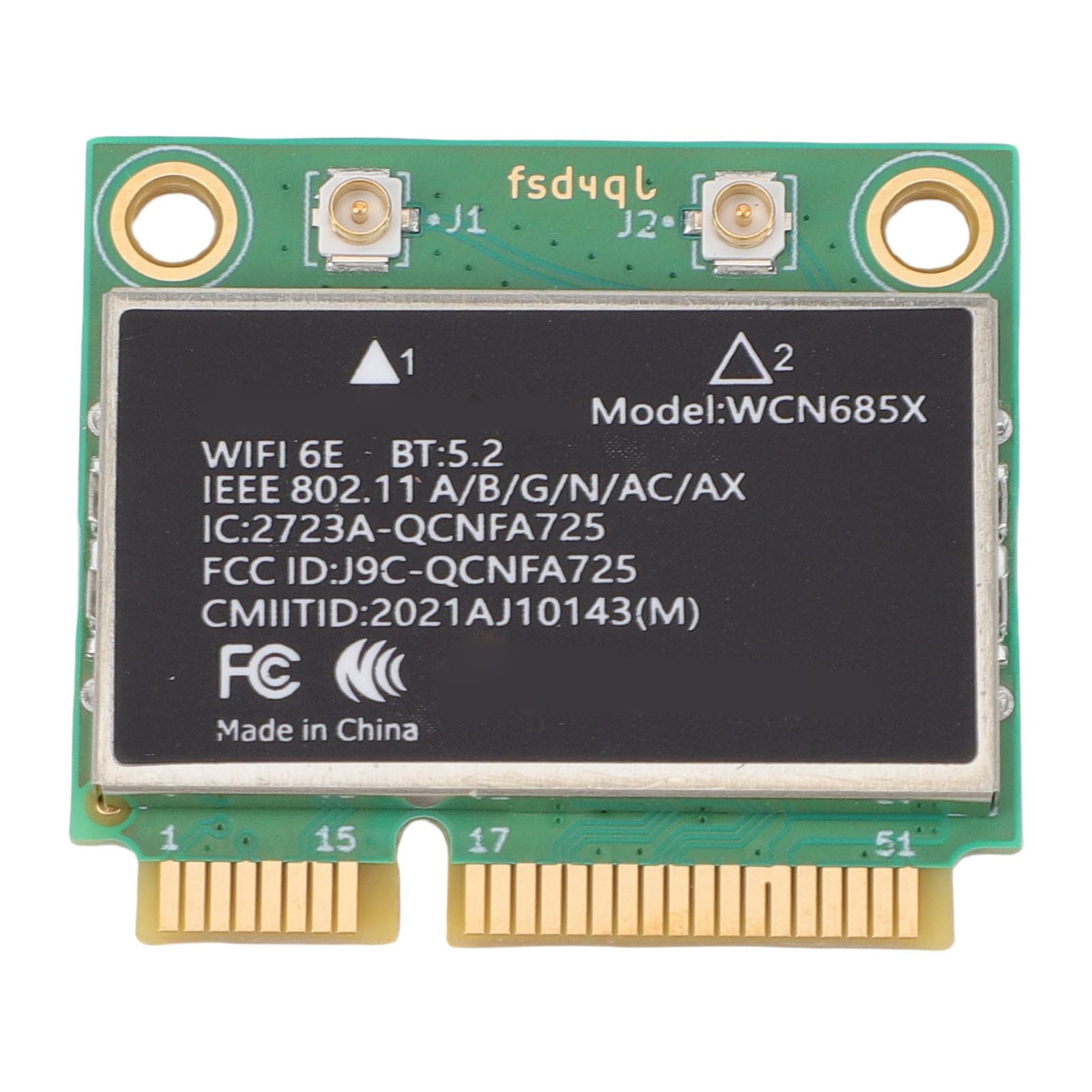 WiFi 6E Wireless Card, Band Network Adapter with 5.2 and MU Support, for WCN685X QCNFA725 and 10 11