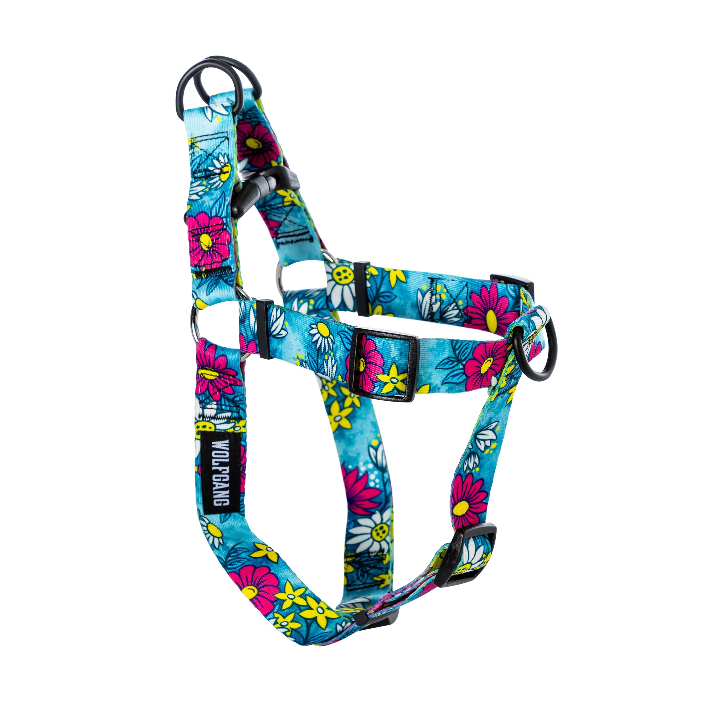 Wolfgang - Arnés Ajustable para Perro, Resistente y Probado a más de 800 Libras, para Caminar y Entrenar, Estampado LazyDaisy, Talla M