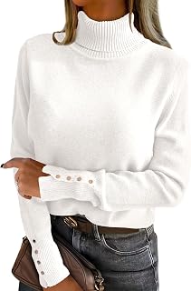 ANRABESS Women's Turtleneck Sweater Long Sleeve Knit Pullover Tops Soft Casual Fall Winter 2025