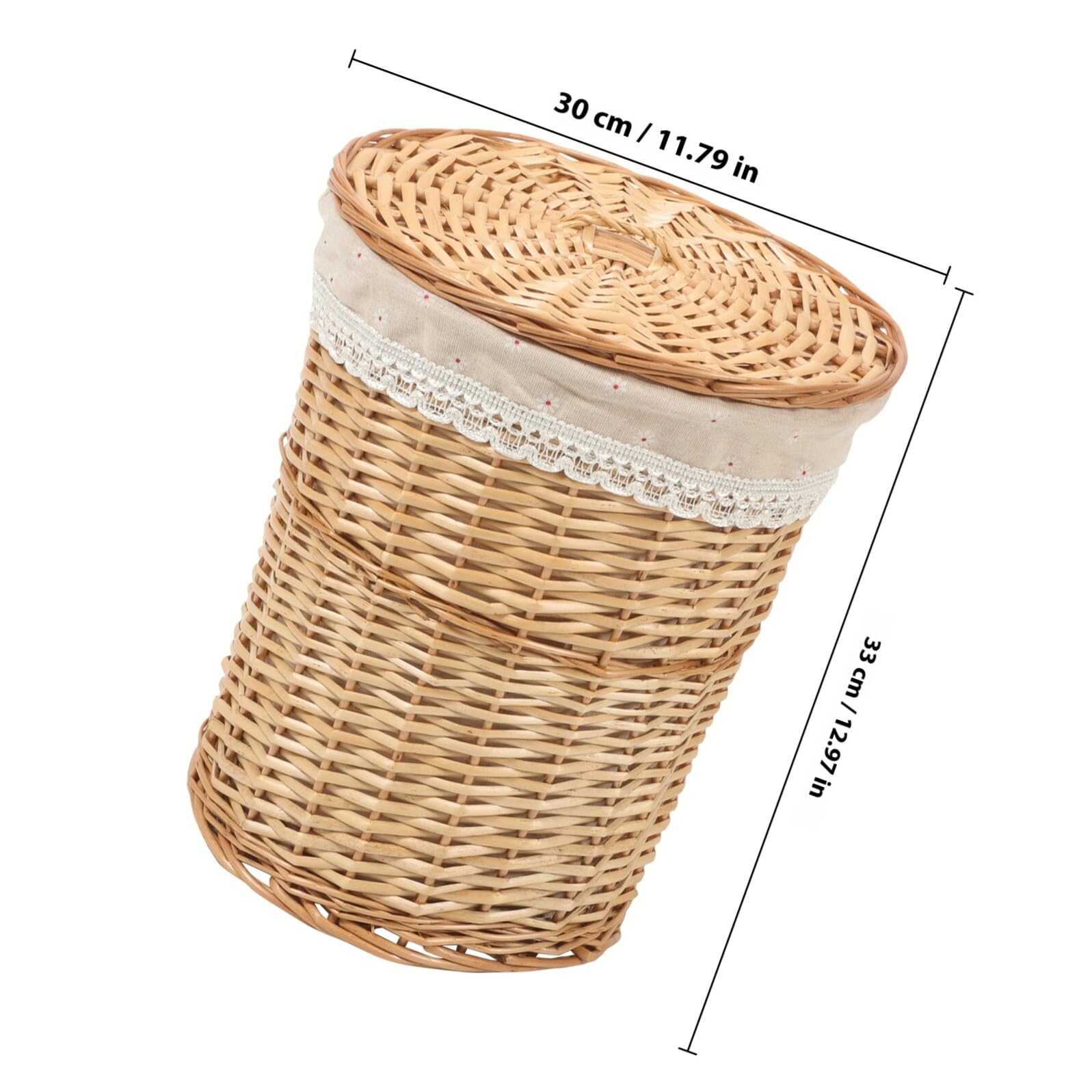 GANAZONO Cesto Design in Coperchio Biancheria, Grande per Vimini Capacità Spazioso Antiodori, per Casa e Lavanderia