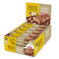 FULFIL - 15 Barrette Proteiche da 55 Grammi, Gusto Cioccolato e Nocciola con 9 Vitamine e Pochi Zuccheri
