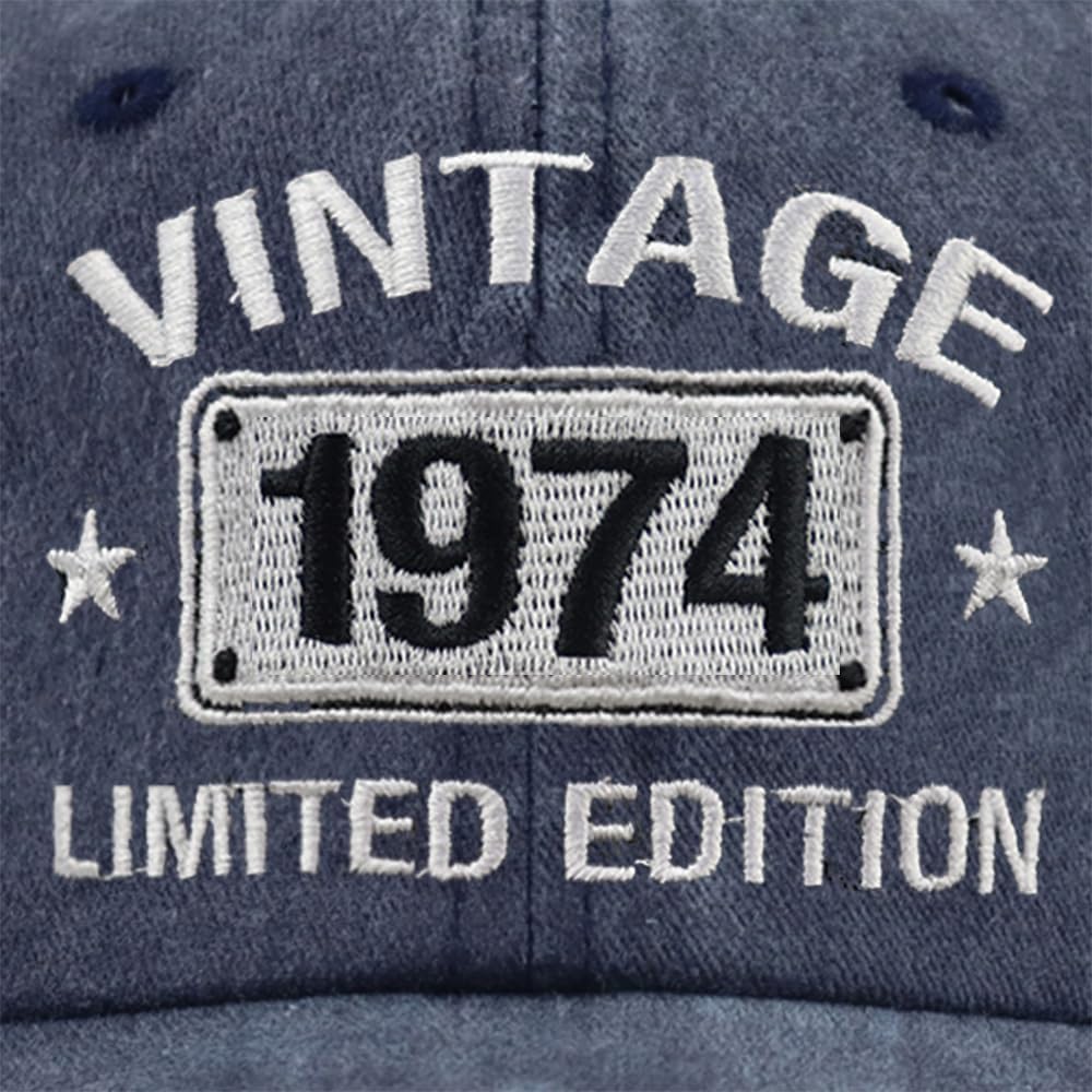 Vintage 1974 1973 1972 1971 1970 1969 1968 1967 1966 1965 Limited Edition Adjustable Embroidered Baseball Cap - Image 2