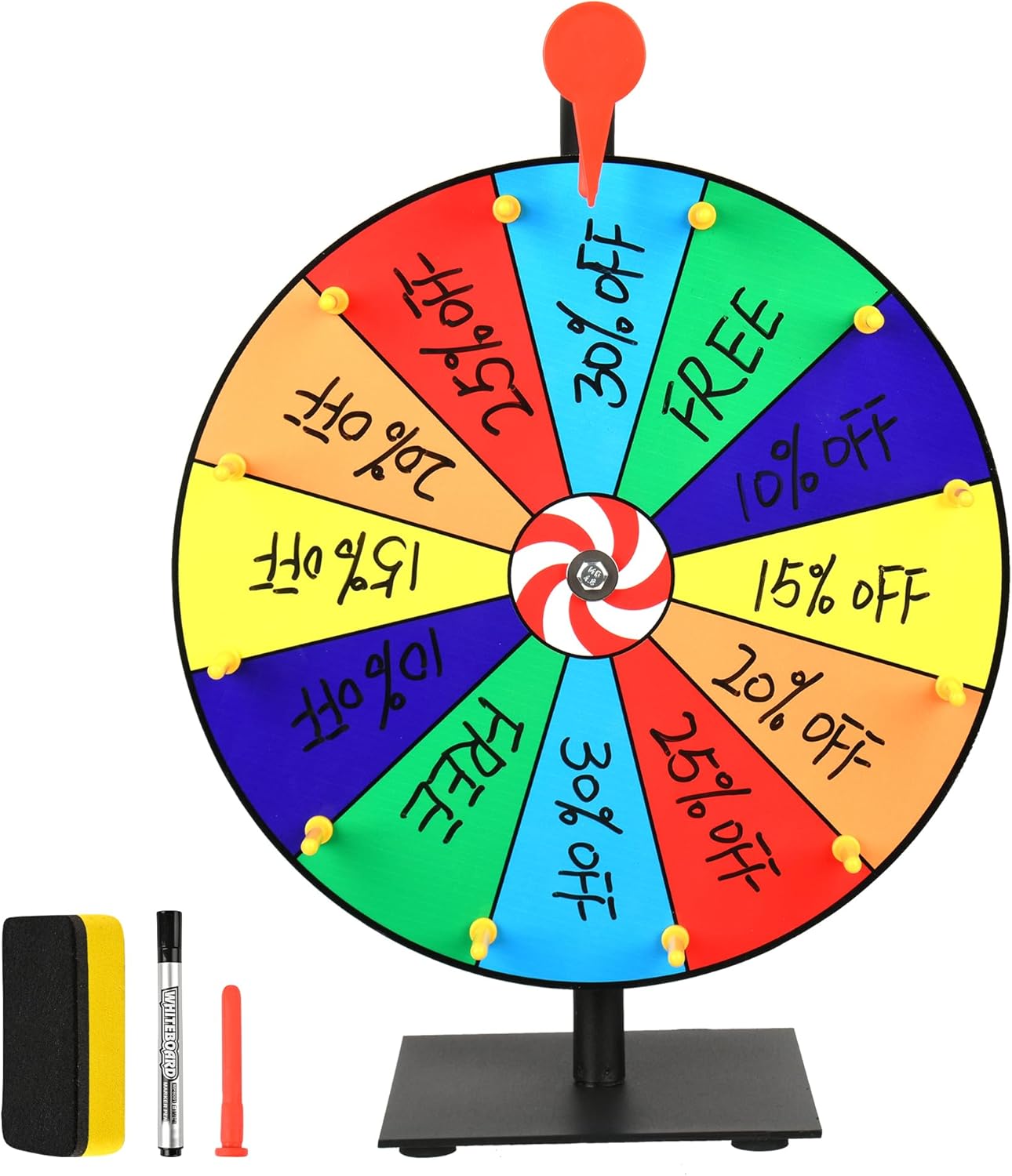 Tabletop Spinning Prize Wheel 30CM - 12 Slots Color Tabletop Roulette ...